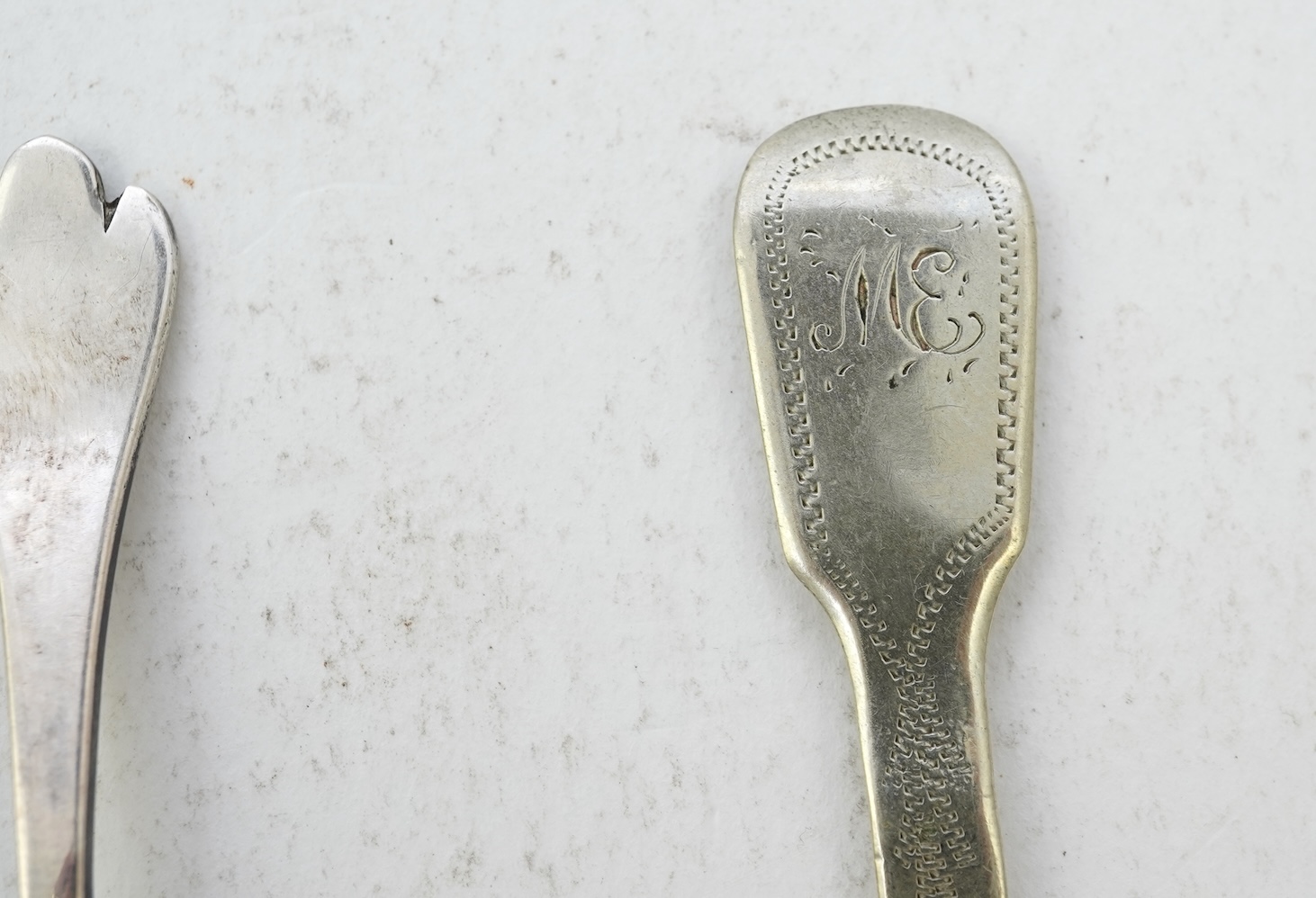 Nine assorted 19th century and later silver and white metal caddy spoons